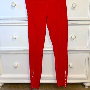 Lululemon red/orange fast and free 25”